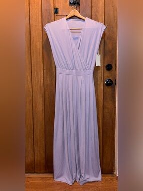 HALARA Elegant Lavender V-Neck Jumpsuit